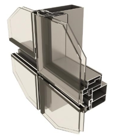 Structure Diagram of Series 100-170Hidden Frame Curtain Wall