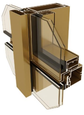 Structure Diagram of Series 218 Semi-HiddenFrame Curtain Wall