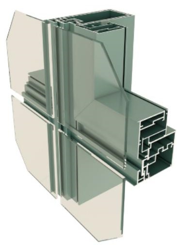 Structure Diagram of Series 120C、150Semi-Hidden Curtain Wall